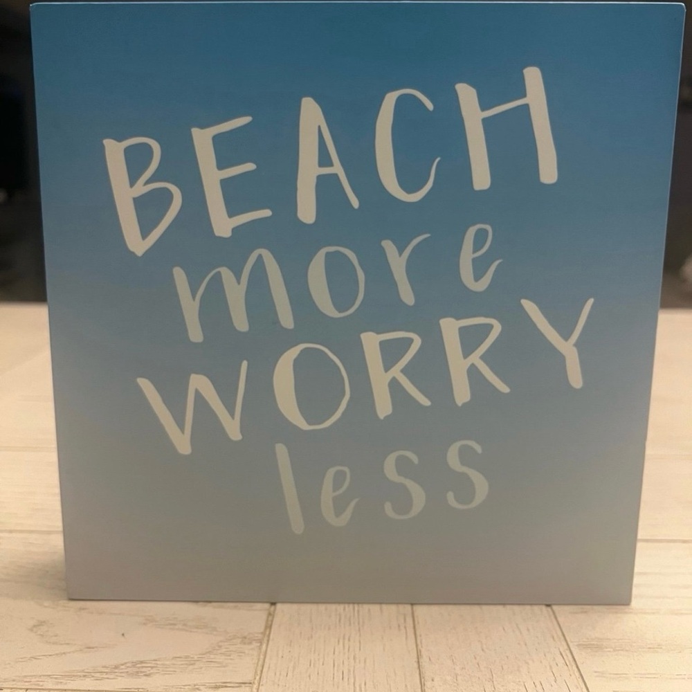 Blue Beach Themed Wall Art/Shelf Sitter